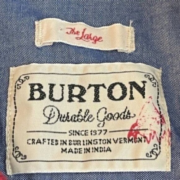 Burton  button down plaid polka dot long sleeve shirt size Large - Picture 9 of 9